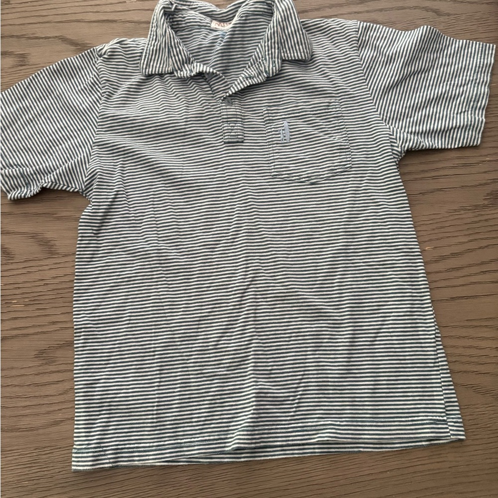 johnnie-O Striped Polo Shirt - Navy & White